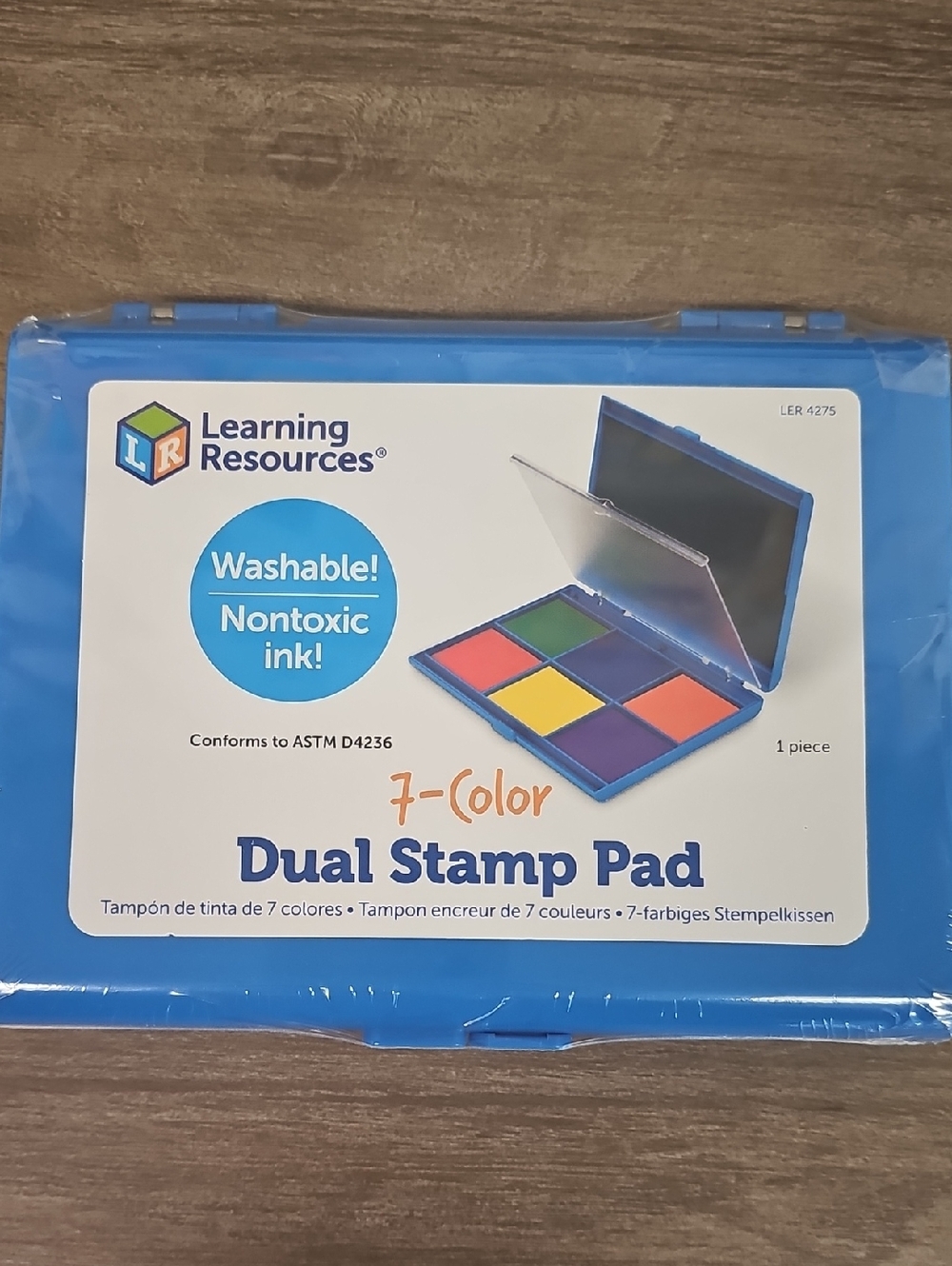 Learning Resources 7-Color Dual Stamp Pad - Blue Case